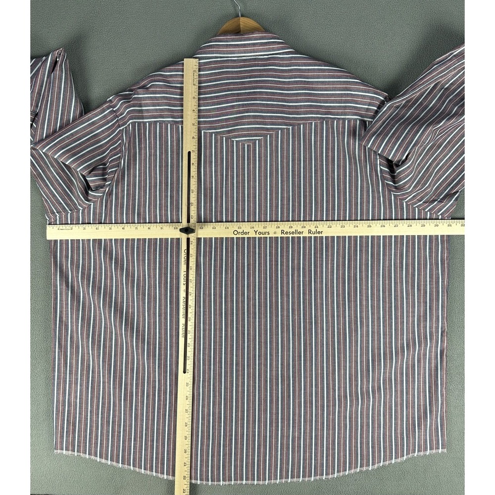 Wrangler Pearl Snap Shirt Mens 3X Big Red Blue Southwestern Navajo Cowboy New - Picture 5 of 6